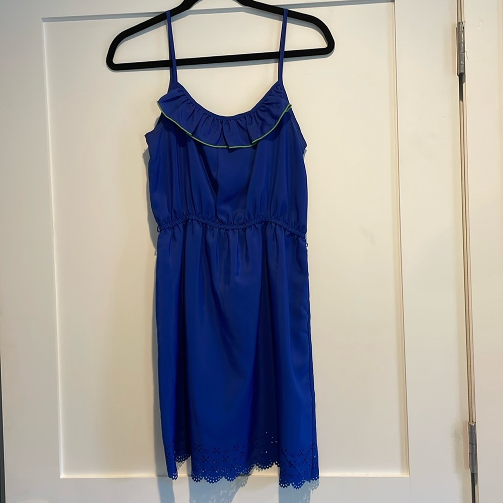 Blue spaghetti strap midi summer dress